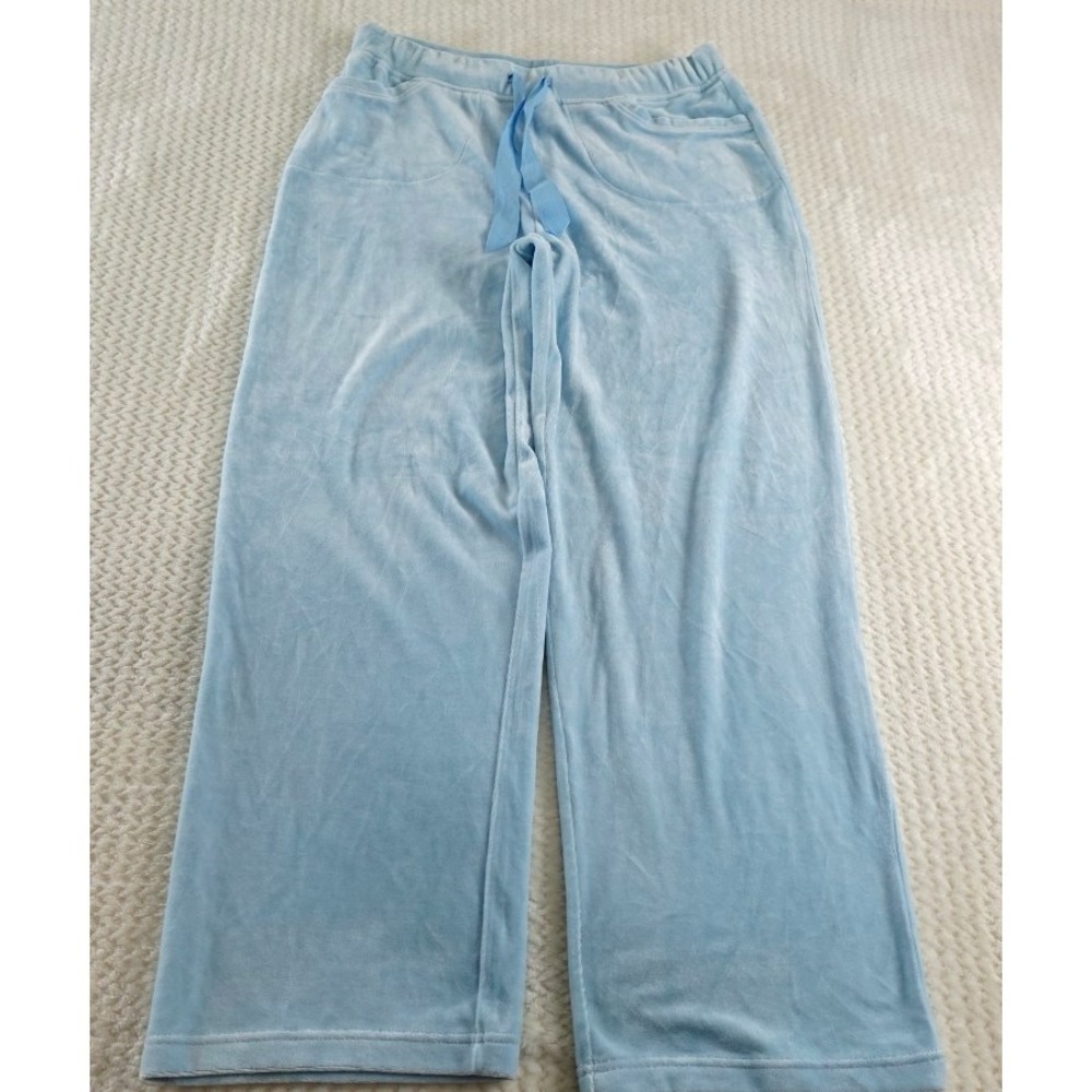 Talbots light blue pima cotton blend wide leg lounge pants sizeL Comfort Stretch